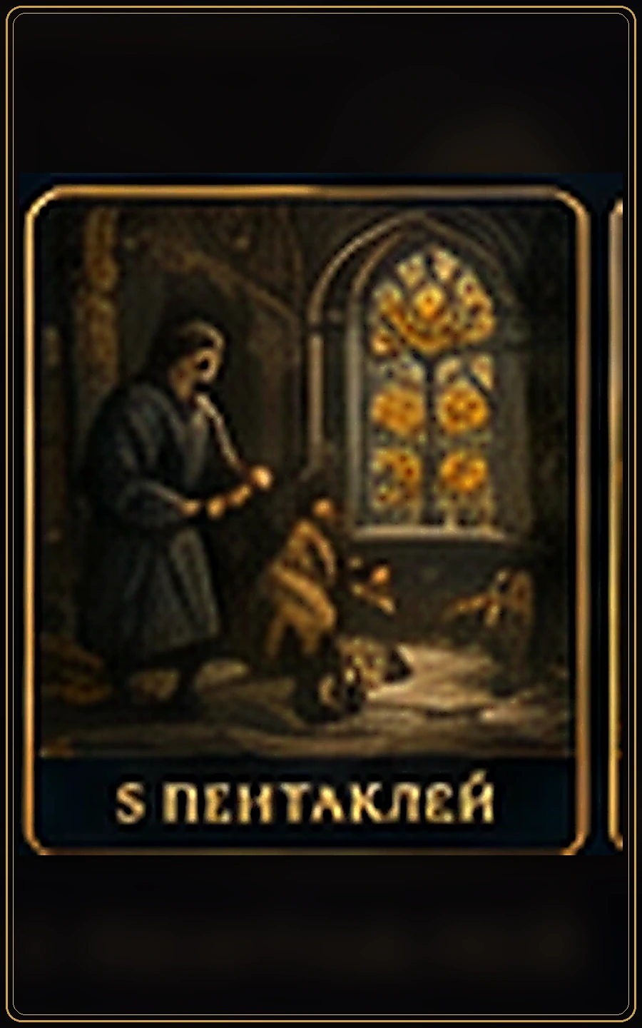 Пятёрка Пентаклей — карта Таро